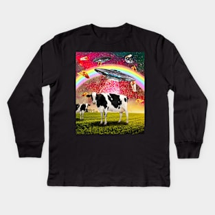 Cow UFO Abduction Kids Long Sleeve T-Shirt